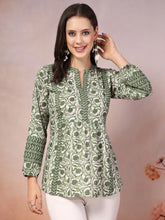 Women's Floral Printed Cotton Top-TOPGREENVENUS